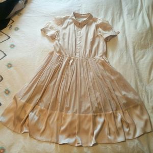 Burberry London blush shirt dress with satin hem